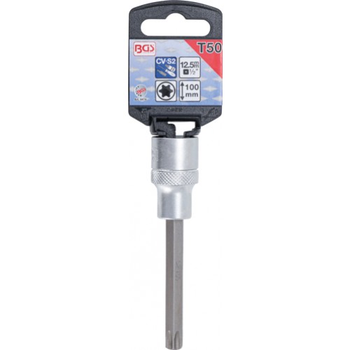 BGS Bit-Einsatz | Länge 100 mm | Antrieb Innenvierkant 12,5 mm (1/2"") | T-Profil (für Torx) T50