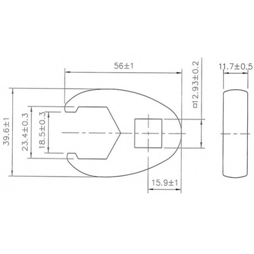 BGS Hahnenfußschlüssel | Antrieb Innenvierkant 12,5 mm (1/2"") | SW 23 mm