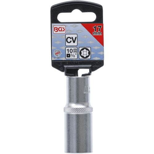 BGS Steckschlüssel-Einsatz Super Lock, tief | Antrieb Innenvierkant 10 mm (3/8"") | SW 17 mm