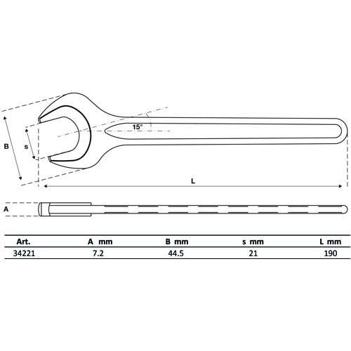 BGS Einmaulschlüssel | DIN 894 | SW 21 mm