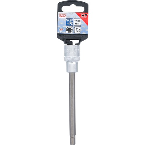 BGS Bit-Einsatz | Länge 140 mm | Antrieb Innenvierkant 12,5 mm (1/2"") | Innensechskant 7 mm