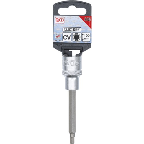 BGS Bit-Einsatz | Länge 100 mm | Antrieb Innenvierkant 12,5 mm (1/2"") | Innensechskant 5 mm