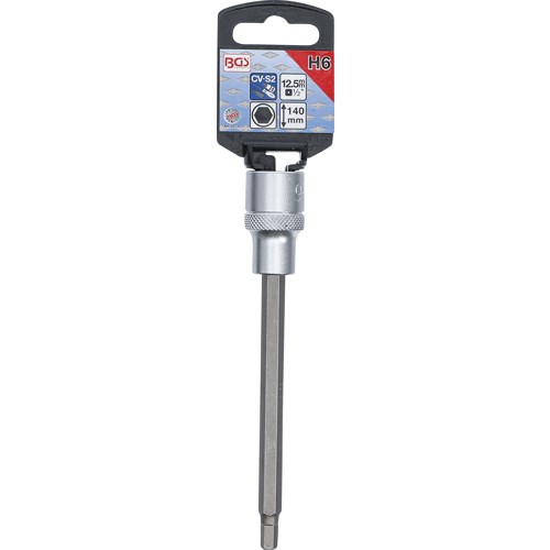 BGS Bit-Einsatz | Länge 140 mm | Antrieb Innenvierkant 12,5 mm (1/2"") | Innensechskant 6 mm