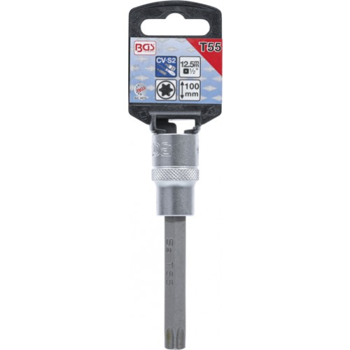 BGS Bit-Einsatz | Länge 100 mm | Antrieb Innenvierkant 12,5 mm (1/2"") | T-Profil (für Torx) T55