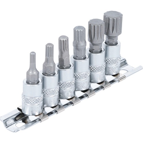 BGS Bit-Einsatz-Satz | Antrieb Innenvierkant 6,3 mm (1/4"") | Innenvielzahn (für XZN) M4 - M12 | 6-tlg.