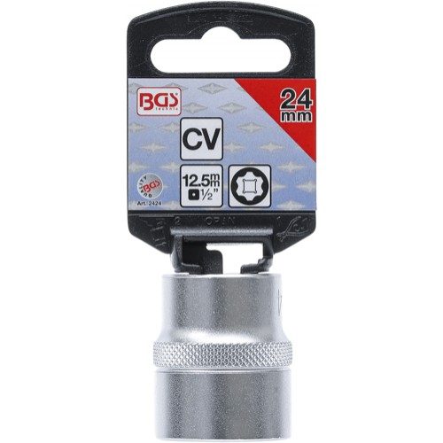 BGS Steckschlüssel-Einsatz Super Lock | Antrieb Innenvierkant 12,5 mm (1/2"") | SW 24 mm