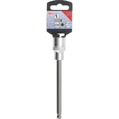 BGS Bit-Einsatz | Länge 140 mm | Antrieb Innenvierkant 12,5 mm (1/2"") | Innensechskant mit Kugelkopf 8 mm