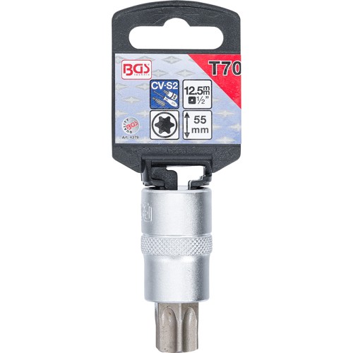 BGS Bit-Einsatz | Antrieb Innenvierkant 12,5 mm (1/2"") | T-Profil (für Torx) T70
