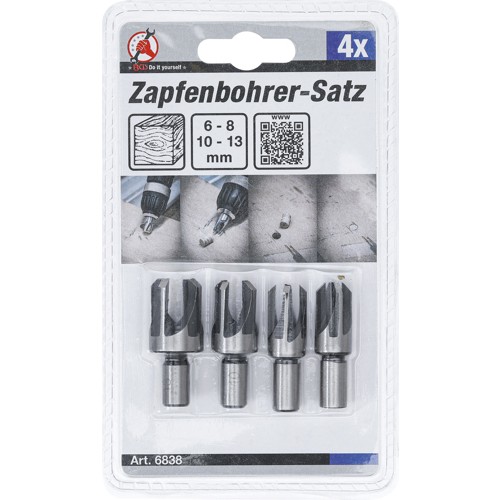 BGS Zapfenbohrer-Satz | 6 - 8 - 10 - 13 mm | 4-tlg.