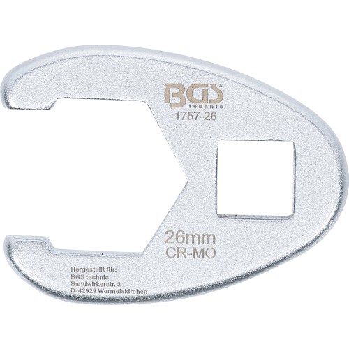 BGS Hahnenfußschlüssel | Antrieb Innenvierkant 12,5 mm (1/2"") | SW 26 mm