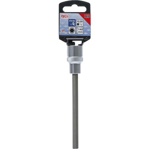 BGS Bit-Einsatz | Länge 140 mm | Antrieb Innenvierkant 12,5 mm (1/2"") | Innensechskant 8 mm
