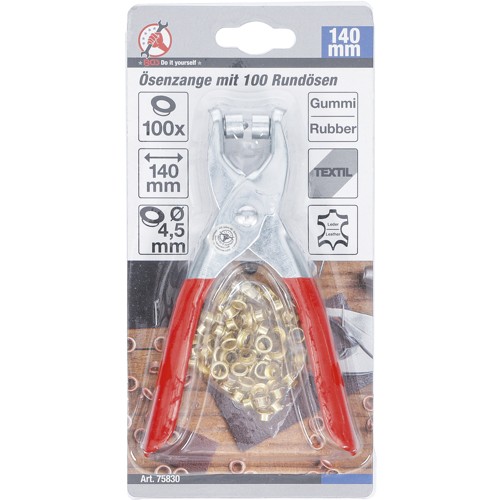 BGS Ösenzange mit 100 Rundösen | 4,5 mm