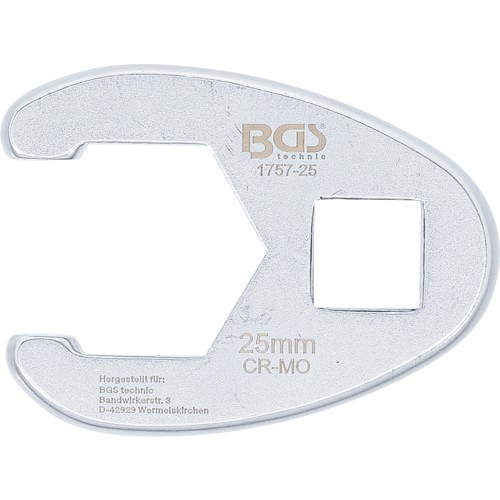 BGS Hahnenfußschlüssel | Antrieb Innenvierkant 12,5 mm (1/2"") | SW 25 mm