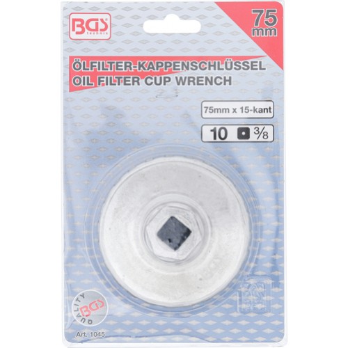 BGS Ölfilterschlüssel | 15-kant | Ø 75 mm | für Chrysler, GM