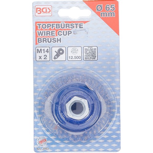 BGS Topfbürste | Aufnahme M14 x 2,0 mm | Ø 65 x 50 mm