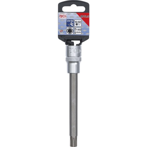 BGS Bit-Einsatz | Länge 140 mm | Antrieb Innenvierkant 12,5 mm (1/2"") | Keil-Profil (für RIBE) M10,3