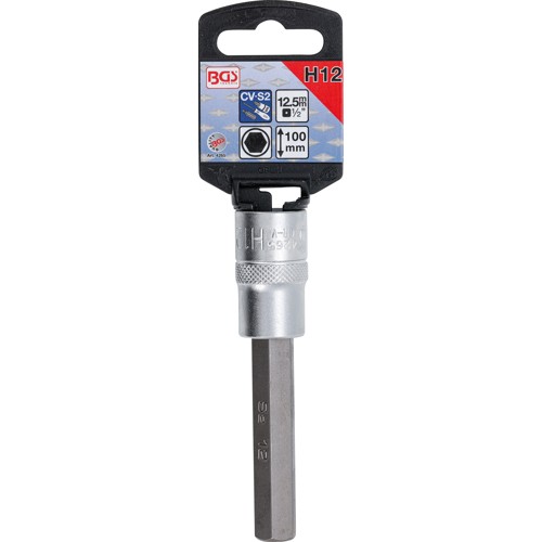 BGS Bit-Einsatz | Länge 100 mm | Antrieb Innenvierkant 12,5 mm (1/2"") | Innensechskant 12 mm