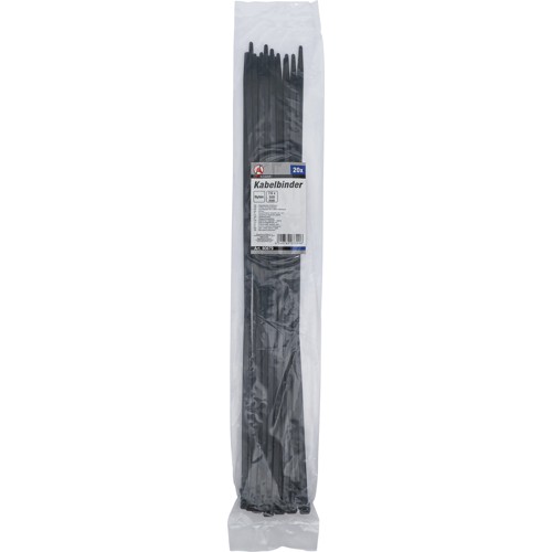 BGS Kabelbinder-Sortiment | schwarz | 7,6 x 500 mm | 20-tlg.