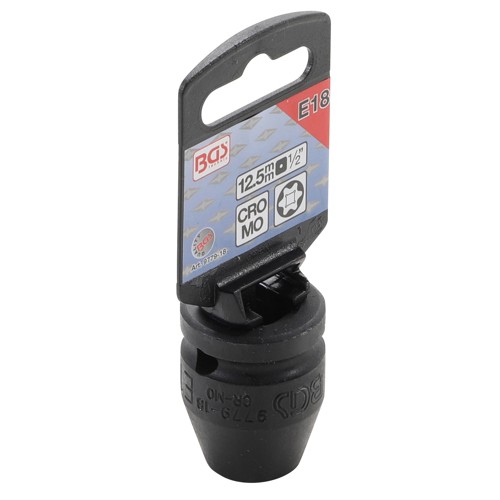 BGS Kraft-Steckschlüssel-Einsatz E-Profil | Antrieb Innenvierkant 12,5 mm (1/2"") | SW E18