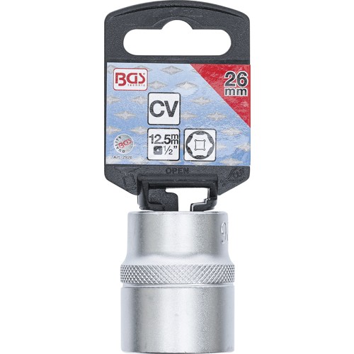 BGS Steckschlüssel-Einsatz Sechskant | Antrieb Innenvierkant 12,5 mm (1/2"") | SW 26 mm