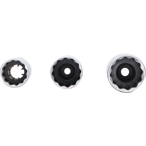 BGS Zündkerzen-Einsatz-Satz Zwölfkant | Antrieb Innenvierkant 10 mm (3/8"") | SW 14 - 16 - 18 mm | 3-tlg.