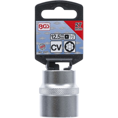 BGS Steckschlüssel-Einsatz Super Lock | Antrieb Innenvierkant 12,5 mm (1/2"") | SW 27 mm
