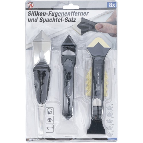 BGS Silikon-Fugenentferner und Spachtel-Satz | 8-tlg.
