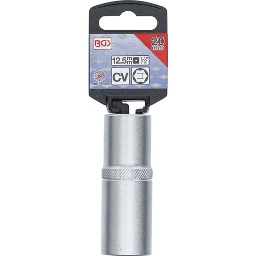 BGS Steckschlüssel-Einsatz Sechskant, tief | Antrieb Innenvierkant 12,5 mm (1/2"") | SW 20 mm