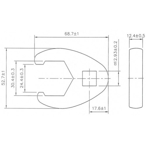 BGS Hahnenfußschlüssel | Antrieb Innenvierkant 12,5 mm (1/2"") | SW 30 mm