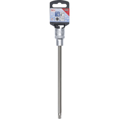 BGS Bit-Einsatz | Länge 200 mm | Antrieb Innenvierkant 12,5 mm (1/2"") | Innenvielzahn (für XZN) M8