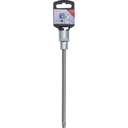 BGS Bit-Einsatz | Länge 200 mm | Antrieb Innenvierkant 12,5 mm (1/2"") | T-Profil (für Torx) T45