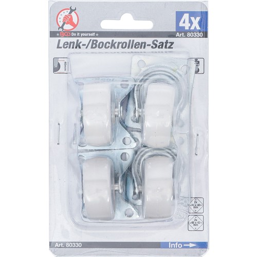 BGS Lenk-/Bockrollen-Satz | 40 mm | 4-tlg.