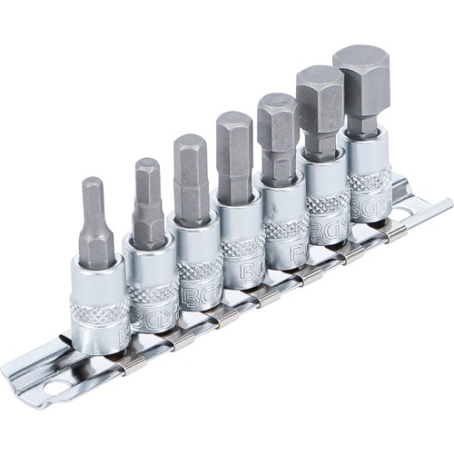 BGS Bit-Einsatz-Satz | Antrieb Innenvierkant 6,3 mm (1/4"") | Innensechskant 4 - 12 mm | 7-tlg.