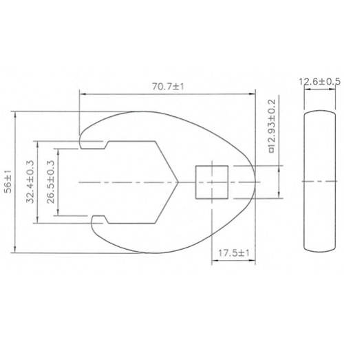 BGS Hahnenfußschlüssel | Antrieb Innenvierkant 12,5 mm (1/2"") | SW 32 mm