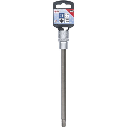 BGS Bit-Einsatz | Länge 200 mm | Antrieb Innenvierkant 12,5 mm (1/2"") | Keil-Profil (für RIBE) M9