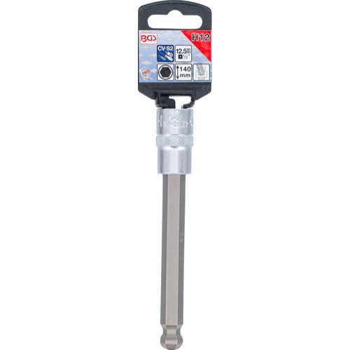 BGS Bit-Einsatz | Länge 140 mm | Antrieb Innenvierkant 12,5 mm (1/2"") | Innensechskant mit Kugelkopf 12 mm