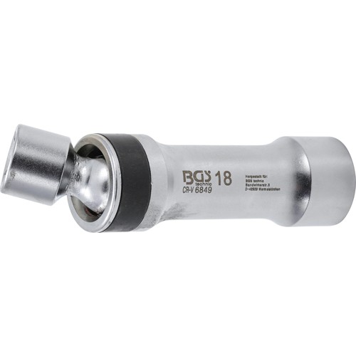 BGS Zündkerzen-Gelenkeinsatz Zwölfkant mit Haltefeder | Antrieb Innenvierkant 10 mm (3/8"") | SW 18 mm