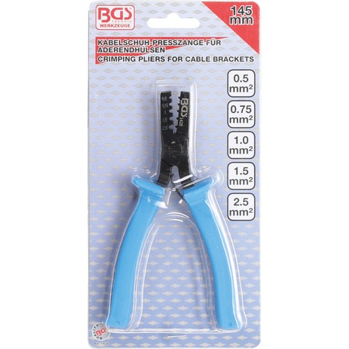 BGS Kabelschuh-Presszange | für Aderendhülsen 0,5 - 2,5 mm²