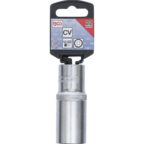 BGS Steckschlüssel-Einsatz Zwölfkant, tief | Antrieb Innenvierkant 12,5 mm (1/2"") | SW 22 mm