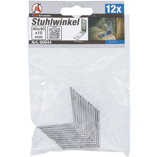 BGS Stuhlwinkel | 40 x 40 x 15 mm | 12-tlg.