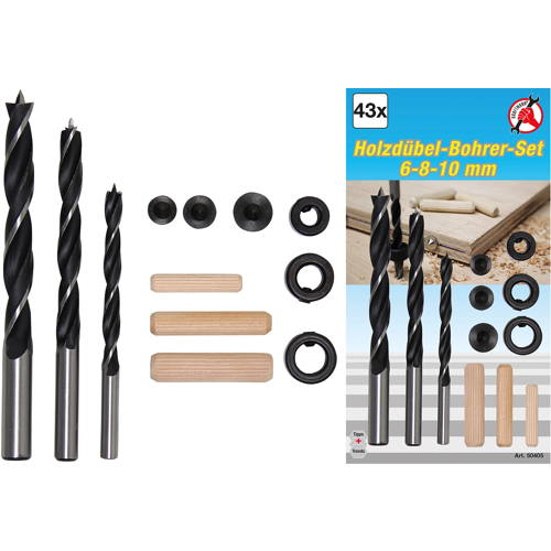 BGS Holzdübel-Bohrer-Satz | 6 - 10 mm | 43-tlg.