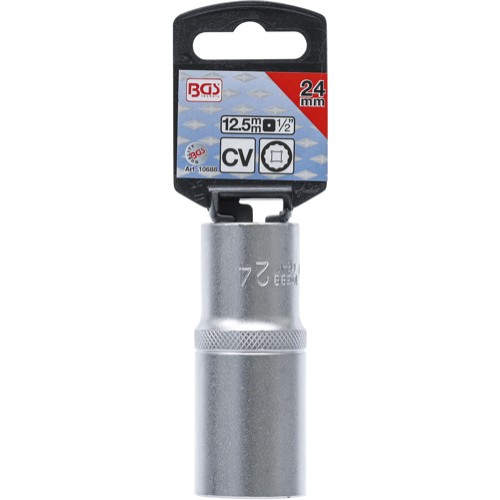 BGS Steckschlüssel-Einsatz Zwölfkant, tief | Antrieb Innenvierkant 12,5 mm (1/2"") | SW 24 mm