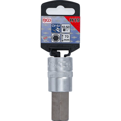 BGS Bit-Einsatz | Antrieb Innenvierkant 12,5 mm (1/2"") | Innensechskant 19 mm