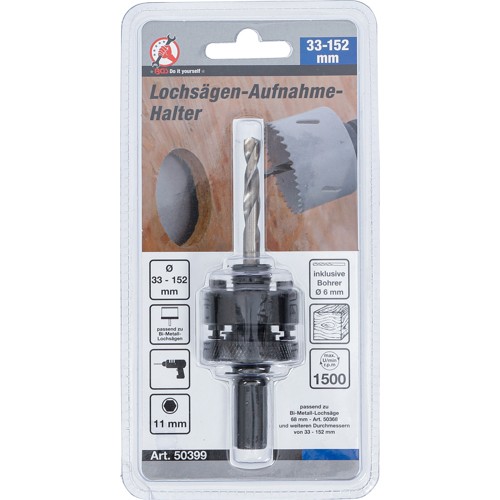 BGS Aufnahmehalter für Lochsägen | mit Zentrierbohrer