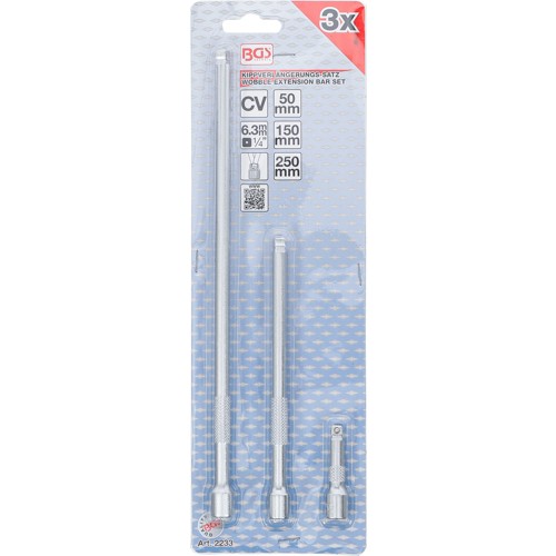 BGS Kippverlängerungs-Satz | 6,3 mm (1/4"") | 50 / 150 / 250 mm | 3-tlg.