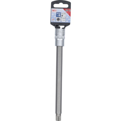 BGS Bit-Einsatz | Länge 200 mm | Antrieb Innenvierkant 12,5 mm (1/2"") | Innenvielzahn (für XZN) M12