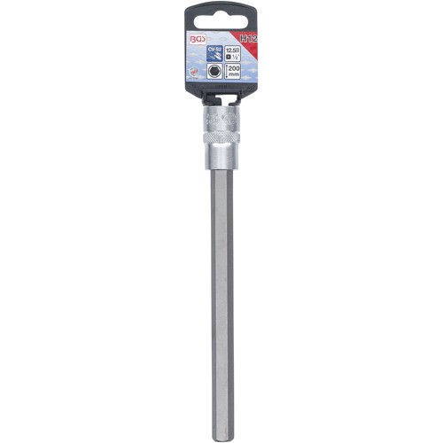 BGS Bit-Einsatz | Länge 200 mm | Antrieb Innenvierkant 12,5 mm (1/2"") | Innensechskant 12 mm
