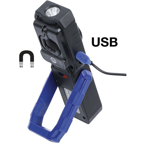 BGS COB-LED-Werkstattleuchte mit Magnet und Haken | klappbar