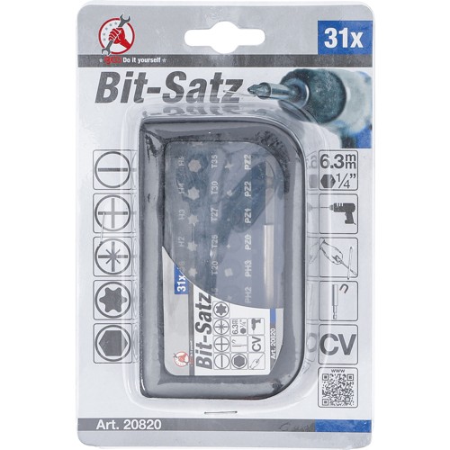 BGS Bit-Satz | Antrieb Außensechskant 6,3 mm (1/4"") | 31-tlg.