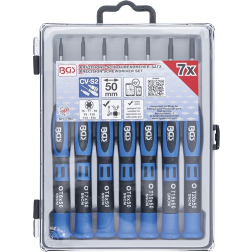 BGS Präzisions-Schraubendreher-Satz | T-Profil (für Torx) | 7-tlg.